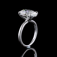 14K White Gold North-South Solitaire Ring with 5.13 Carat Oval Cut Lab Grown Diamond - E VVS1 IGI Certified - Covaloro Fine Jewelry