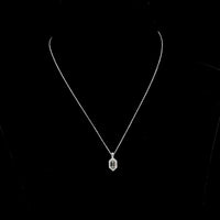 14K White Gold North-South Step Marquise Lab Diamond Pendant Necklace with Brilliant Accents - 1.58 Carat Total Weight - Covaloro Fine Jewelry