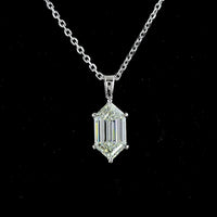 14K White Gold North-South Step Marquise Solitaire Pendant with 1.06 Carat Lab Diamond - G Color VVS2 Clarity - Covaloro Fine Jewelry