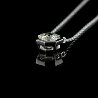14K White Gold Octagon Solitaire Pendant with Bezel Set Lab Diamond - 1.5 Carat Total Weight, G VVS2 - Covaloro Fine Jewelry