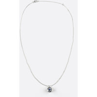 14K White Gold Old European Cut Bezel Set Lab Diamond Solitaire Pendant - 1.50 Carat Total Diamond Weight D VS2 - Covaloro Fine Jewelry