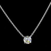 14K White Gold Old European Cut Lab Diamond Solitaire Pendant - 2.19 Carat Total Weight, E-F Color, VS1 Clarity with GIA Certification - Covaloro Fine Jewelry