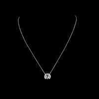 14K White Gold Old European Cut Lab Diamond Solitaire Pendant - 3.21 Carat Total Weight, E-F Color, VS2 Clarity, Bezel Setting - Covaloro Fine Jewelry