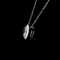 14K White Gold Old European Cut Lab Diamond Solitaire Pendant - 3.21 Carat Total Weight, E-F Color, VS2 Clarity, Bezel Setting - Covaloro Fine Jewelry