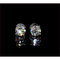 14K White Gold Old European Cut Lab Diamond Stud Earrings - 2.02 Carat Total Weight, D VS1 Quality - Covaloro Fine Jewelry