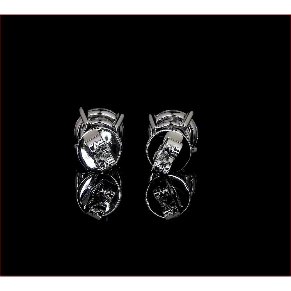 14K White Gold Old European Cut Lab Diamond Stud Earrings - 2.02 Carat Total Weight, D VS1 Quality - Covaloro Fine Jewelry