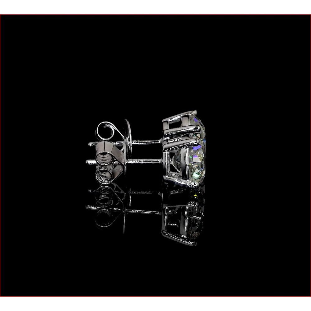 14K White Gold Old European Cut Lab Diamond Stud Earrings - 2.02 Carat Total Weight, D VS1 Quality - Covaloro Fine Jewelry
