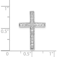 14K White Gold Omega Slide Diamond Cross Pendant - 1/5 Carat Total Diamond Weight by Monteluci Fine Jewelry