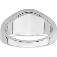 14K White Gold Onyx and Diamond Men's Ring with Round Diamonds - 0.02 Carat Total Diamond Weight by 0