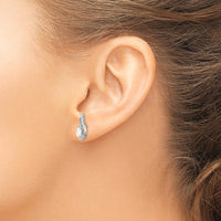 14K White Gold Opal and Diamond Drop Earrings - 0.293 Carat Total Opal Weight, 0.005 Carat Total Diamond Weight by Oro Pregiato