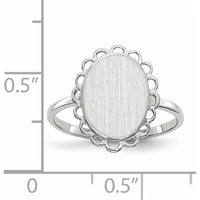 14K White Gold Open Back Signet Ring with Polished & Brushed Satin Finish by 0