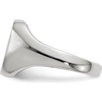 14K White Gold Open Back Signet Ring with Satin Finish and Tapered Band by 0