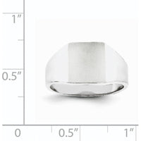 14K White Gold Open Back Signet Ring with Satin Finish and Tapered Band by 0