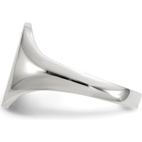 14K White Gold Open Back Signet Ring with Satin Texture and Polished Finish by 0