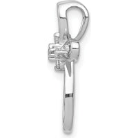14K White Gold Open Cross Pendant with Round Natural Diamonds - 1/20 Carat Total Diamond Weight by Monteluci Fine Jewelry