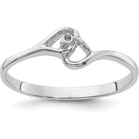 14K White Gold Open Heart Ring Mounting with Rhodium Finish by Oro Pregiato