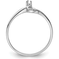14K White Gold Open Heart Ring Mounting with Rhodium Finish by Oro Pregiato