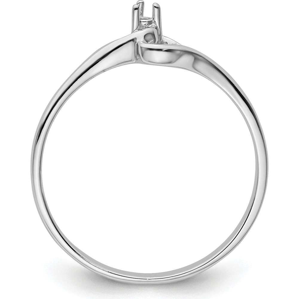 14K White Gold Open Heart Ring Mounting with Rhodium Finish by Oro Pregiato