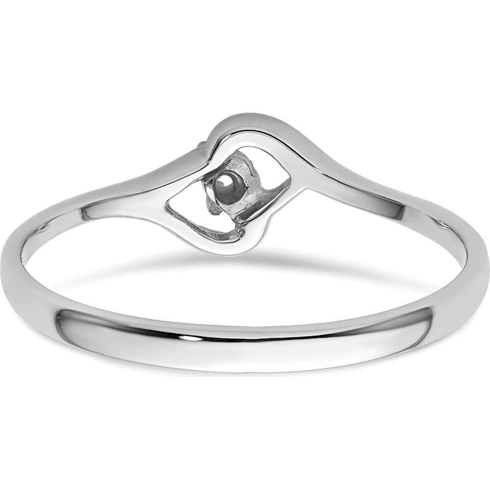 14K White Gold Open Heart Ring Mounting with Rhodium Finish by Oro Pregiato