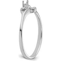 14K White Gold Open Heart Ring Mounting with Rhodium Finish by Oro Pregiato