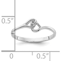 14K White Gold Open Heart Ring Mounting with Rhodium Finish by Oro Pregiato