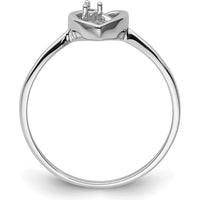 14K White Gold Open Heart Ring with 0.02 Carat Diamond Accent by Oro Pregiato