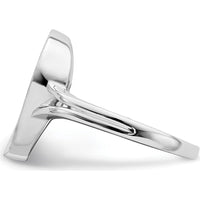 14K White Gold Open Teardrop Ring with Prong-Set Round Diamonds - 0.12 Carat Total Diamond Weight by 0