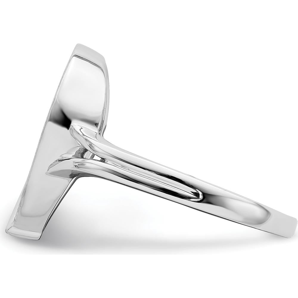 14K White Gold Open Teardrop Ring with Prong-Set Round Diamonds - 0.12 Carat Total Diamond Weight by 0