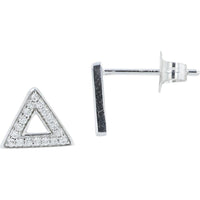 14K White Gold Open Triangle Diamond Stud Earrings - 0.10 Carat Total Diamond Weight