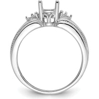 14K White Gold Oval 7x5mm Gemstone and 0.08 Carat Diamond Ring Mounting by Monteluci Fine Jewelry