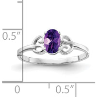 14K White Gold Oval Amethyst Ring - 0.42 Carat Total Amethyst Weight by Monteluci Fine Jewelry