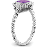 14K White Gold Oval Amethyst Ring - 1.1 Carat Amethyst by 0