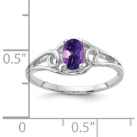 14K White Gold Oval Amethyst Ring with Polished Open Swirl Design - 0.42 Carat Natural Faceted Gemstone by Monteluci Fine Jewelry
