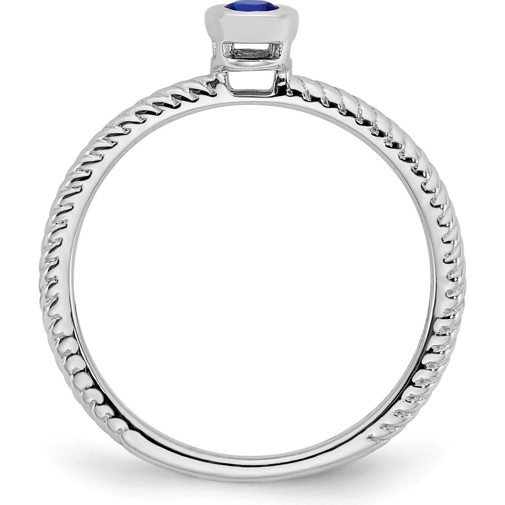 14K White Gold Oval Bezel Sapphire Ring - 0.25 Carat Natural Sapphire by 0