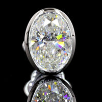 14K White Gold Oval Bezel Set Lab Diamond Stud Earrings - 3.04 Carats Total Weight (D VVS2 GIA Certified) - Covaloro Fine Jewelry