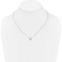14K White Gold Oval Citrine and Diamond Pendant Necklace - 0.22 Carat Citrine, 0.07 Carat Total Diamond Weight by Lumare Gioia
