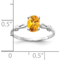 14K White Gold Oval Citrine Ring - 0.80 Carat Natural Citrine by Monteluci Fine Jewelry