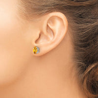 14K White Gold Oval Citrine Stud Earrings - 1.1 Carat Total Gem Weight by Monteluci Fine Jewelry