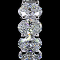 14K White Gold Oval Cut Diamond Huggie Earrings - 2.03 Carat Total Weight (8 Natural Diamonds, E-F Color, VS+ Clarity) - Covaloro Fine Jewelry