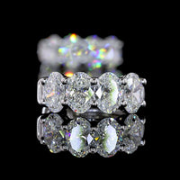 14K White Gold Oval Cut Diamond Huggie Earrings - 2.03 Carat Total Weight (8 Natural Diamonds, E-F Color, VS+ Clarity) - Covaloro Fine Jewelry