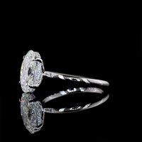 14K White Gold Oval Cut Hidden Halo Ring with 2.64 Carat D VVS2 Lab Diamond and 0.09 Carat Accent Diamonds - 2.73 Carat Total Diamond Weight - Covaloro Fine Jewelry