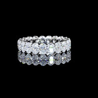 14K White Gold Oval Cut Lab Diamond Eternity Band - 2.95 Carat Total Weight, D VS1 Clarity, 21 Stones - Covaloro Fine Jewelry