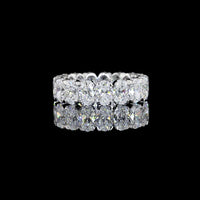 14K White Gold Oval Cut Lab Diamond Eternity Band with U Prong Setting - 5.30 Carat Total Weight, E-F Color, VS Clarity - Covaloro Fine Jewelry