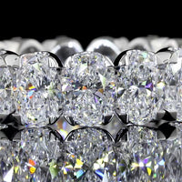 14K White Gold Oval Cut Lab Diamond Eternity Band with U Prong Setting - 5.30 Carat Total Weight, E-F Color, VS Clarity - Covaloro Fine Jewelry