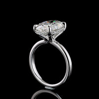14K White Gold Oval Cut Lab Diamond Hidden Halo Ring - 5.18 Carat Center Stone with 0.12 Carat Brilliant Cut Accents - 5.30 Total Carat Weight, IGI Certified F VVS2 - Covaloro Fine Jewelry