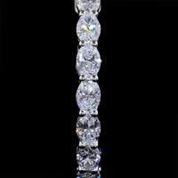 14K White Gold Oval Cut Lab Diamond Hoop Earrings - East West Prong Set with 2.72 Total Carat Weight, E-F Color, VS Clarity - Covaloro Fine Jewelry