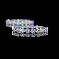 14K White Gold Oval Cut Lab Diamond Hoop Earrings - East West Prong Set with 2.72 Total Carat Weight, E-F Color, VS Clarity - Covaloro Fine Jewelry