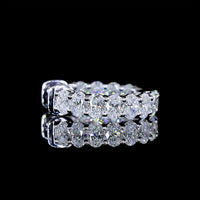14K White Gold Oval Cut Lab Diamond Huggie Earrings - 1.29 Total Carat Weight, E-F VS Quality, 24 Stones in Prong Setting - Covaloro Fine Jewelry