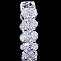 14K White Gold Oval Cut Lab Diamond Huggie Earrings - 1.88 Carats Total Diamond Weight - Covaloro Fine Jewelry