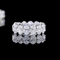 14K White Gold Oval Cut Lab Diamond Huggie Earrings - 1.88 Carats Total Diamond Weight - Covaloro Fine Jewelry
